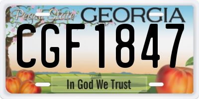 GA license plate CGF1847