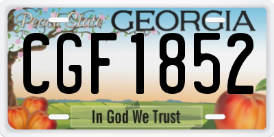 GA license plate CGF1852