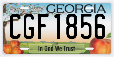 GA license plate CGF1856