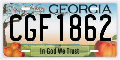 GA license plate CGF1862
