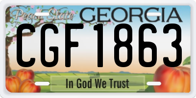 GA license plate CGF1863