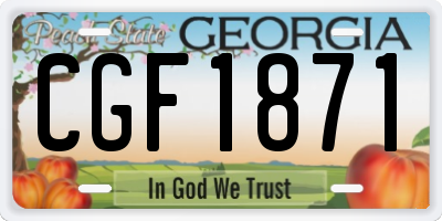 GA license plate CGF1871