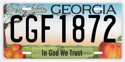 GA license plate CGF1872