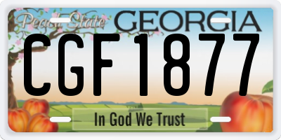 GA license plate CGF1877