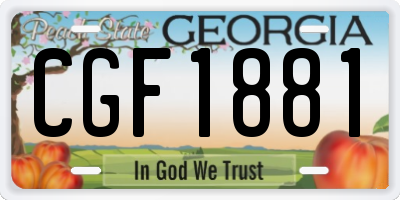 GA license plate CGF1881