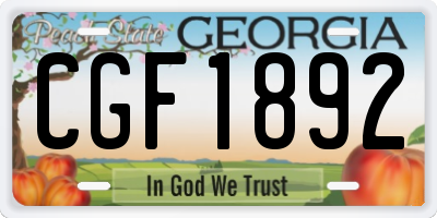 GA license plate CGF1892