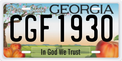 GA license plate CGF1930