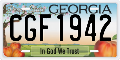 GA license plate CGF1942