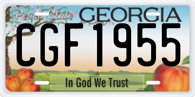 GA license plate CGF1955