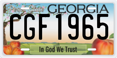GA license plate CGF1965