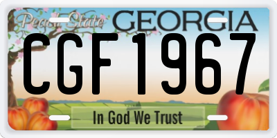 GA license plate CGF1967