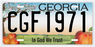 GA license plate CGF1971