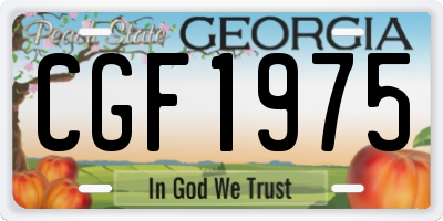 GA license plate CGF1975