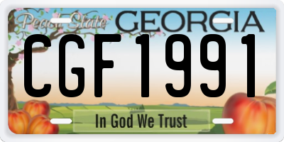 GA license plate CGF1991