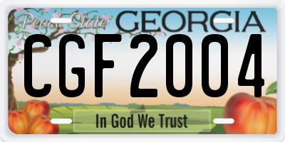 GA license plate CGF2004