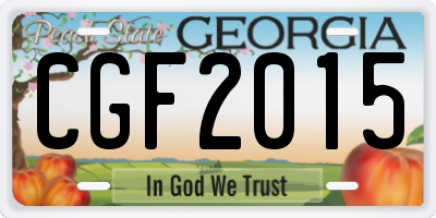 GA license plate CGF2015