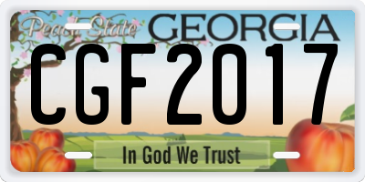 GA license plate CGF2017