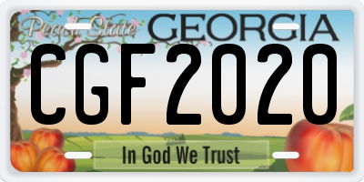 GA license plate CGF2020