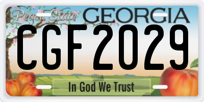 GA license plate CGF2029