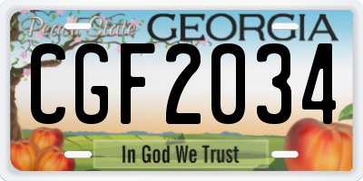 GA license plate CGF2034