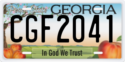 GA license plate CGF2041