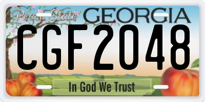 GA license plate CGF2048
