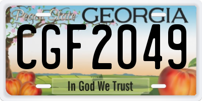 GA license plate CGF2049