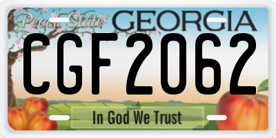 GA license plate CGF2062