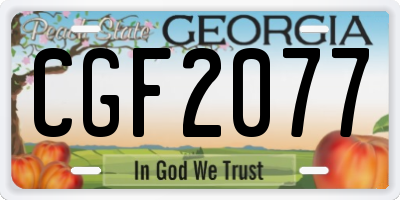 GA license plate CGF2077