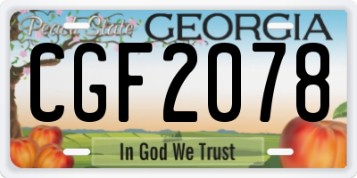 GA license plate CGF2078