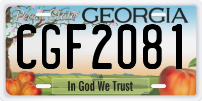 GA license plate CGF2081