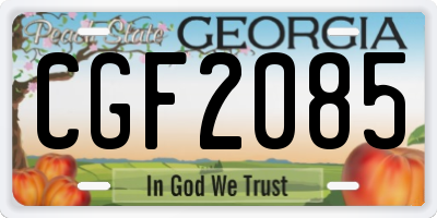 GA license plate CGF2085
