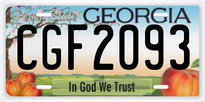 GA license plate CGF2093