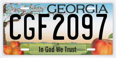 GA license plate CGF2097