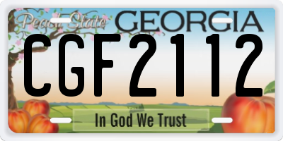 GA license plate CGF2112