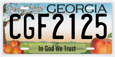 GA license plate CGF2125