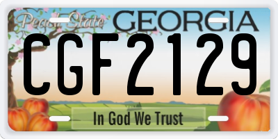 GA license plate CGF2129