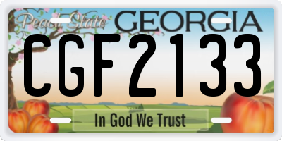 GA license plate CGF2133