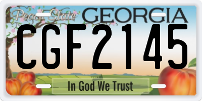GA license plate CGF2145