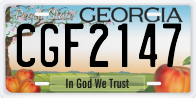 GA license plate CGF2147