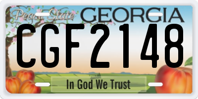GA license plate CGF2148