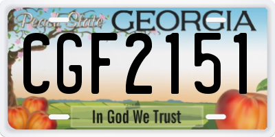 GA license plate CGF2151