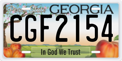 GA license plate CGF2154