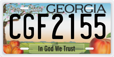 GA license plate CGF2155