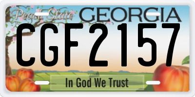 GA license plate CGF2157