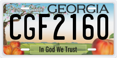GA license plate CGF2160