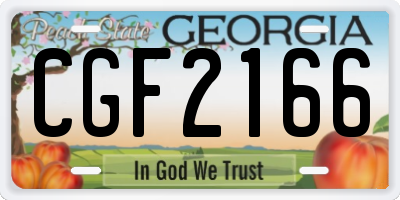 GA license plate CGF2166