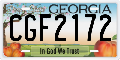 GA license plate CGF2172