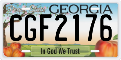 GA license plate CGF2176