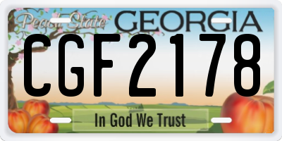 GA license plate CGF2178